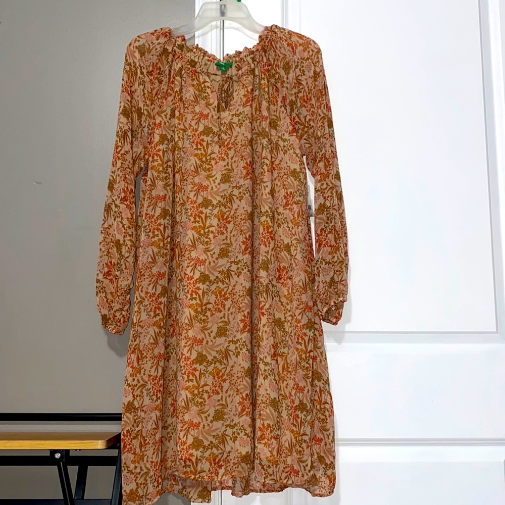 Floral print shift dress